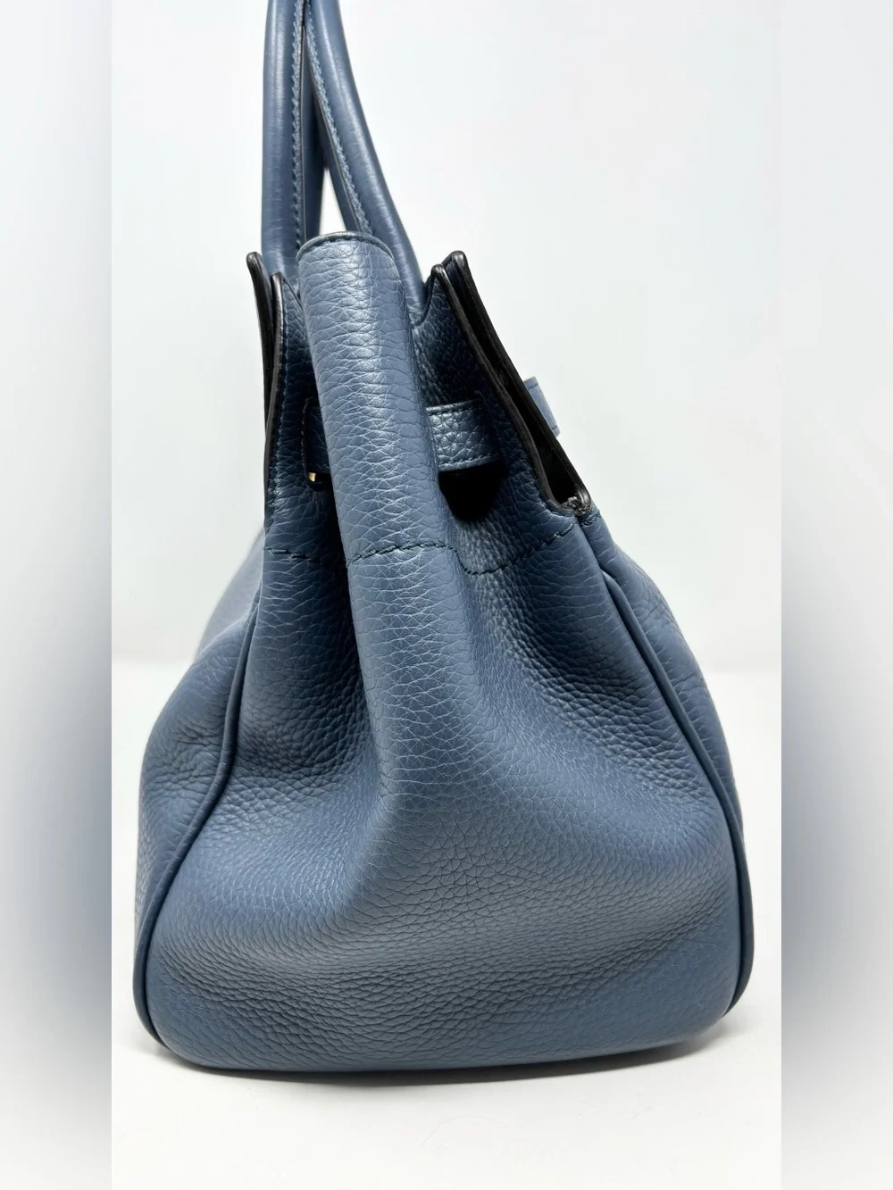 Mulberry Belted Bayswater Tote Slate Blue Leather Tote Bag Meghan Markle